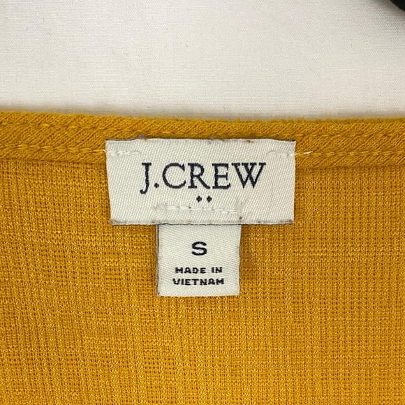 J Crew V Neck Top Mustard Yellow Three Quarter Sleeve Size Small - Picture 4 of 7